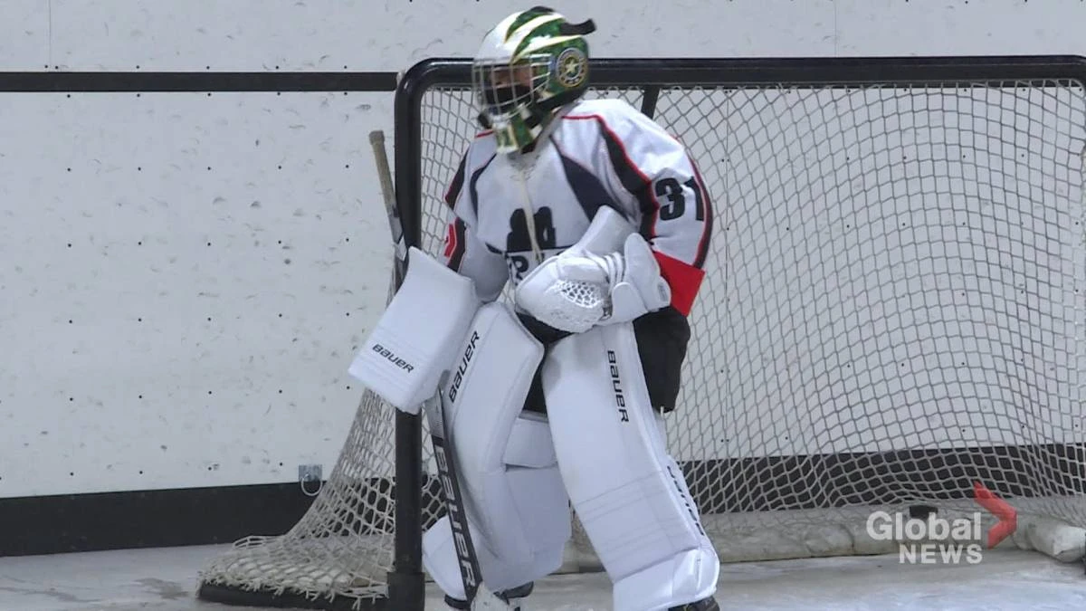 9-year-old Saskatchewan goalie cutting grass for gear and goodwill