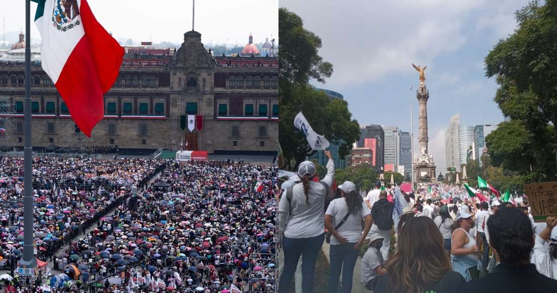 FOTOS y VIDEOS ¬ El informe de AMLO y la marcha estudiantil en el ojo de la cámara