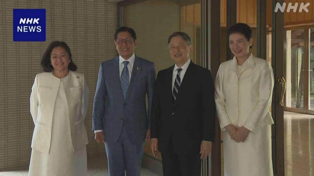 天皇皇后両陛下 フィリピン大統領夫妻に別れのあいさつ