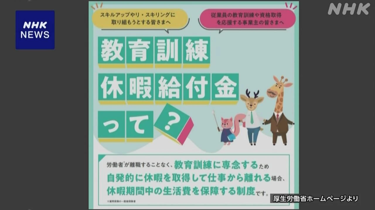 資格などの教育訓練 無給の休暇取得した場合 国が生活費を保障
