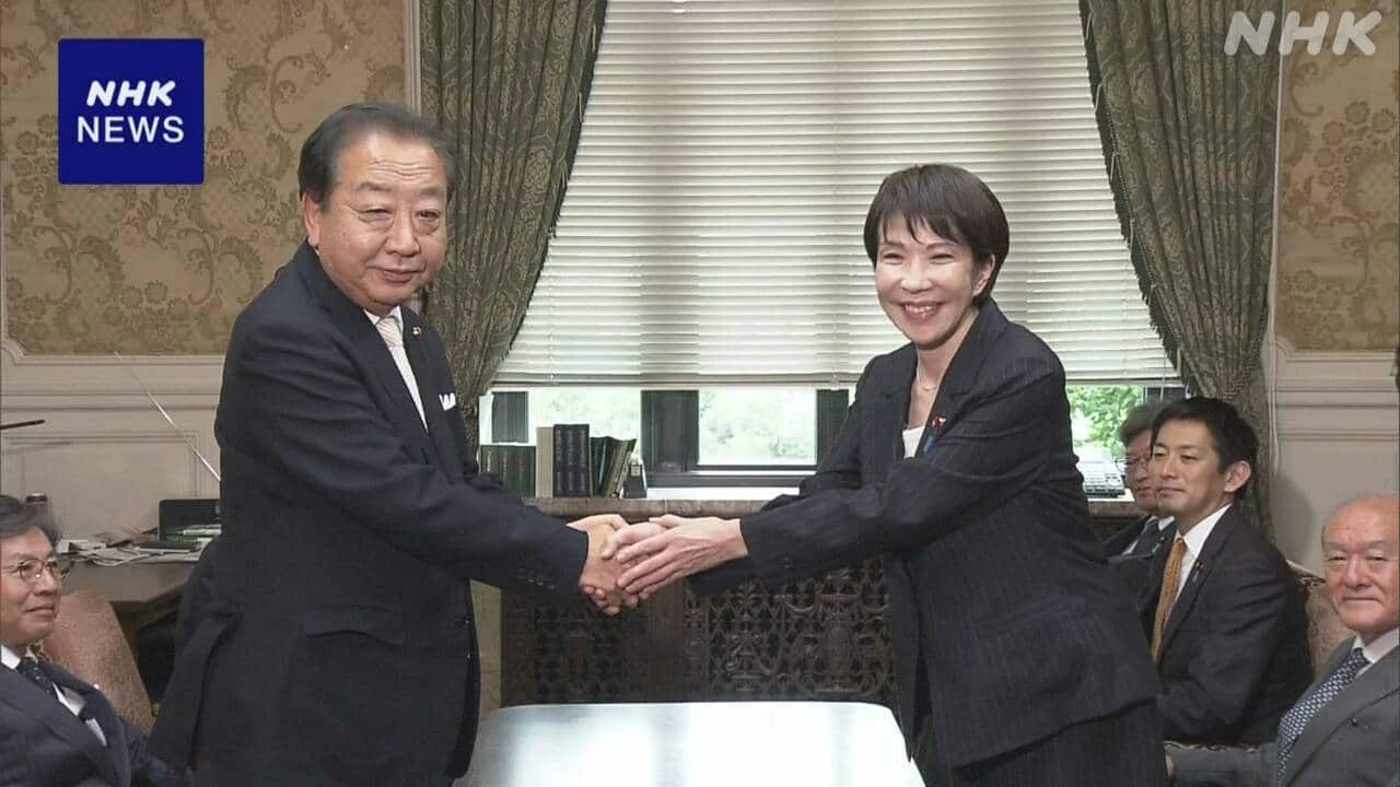 自民 高市総裁 新執行部とともに 野党各党に就任のあいさつ
