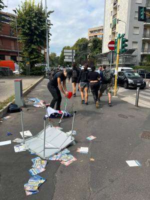 Assaltato il gazebo di Fratelli d’Italia in viale Papiniano