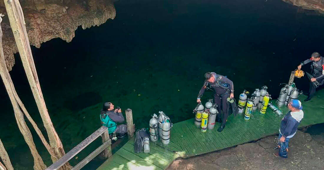 Yucatán: Hallan a argentino en un cenote; queda atrapado a 28 metros de profundidad