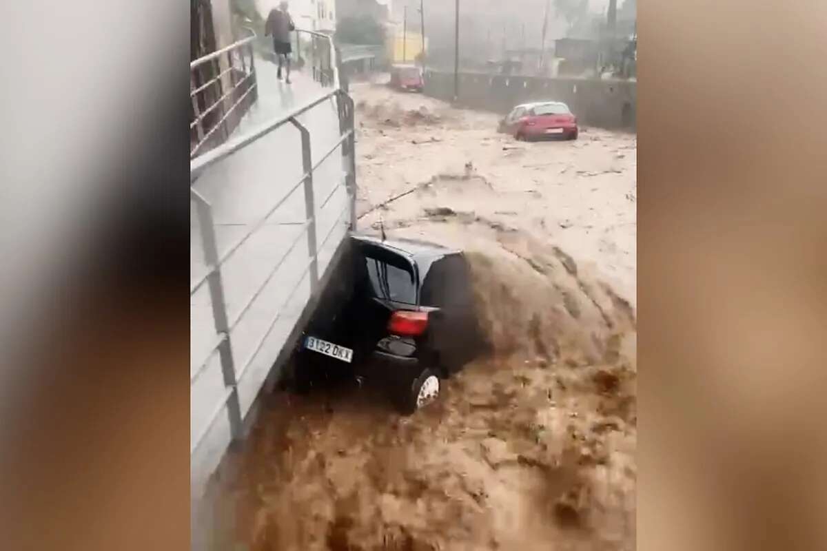 Impactantes imágenes de las fuertes lluvias e inundaciones en Gran Canaria