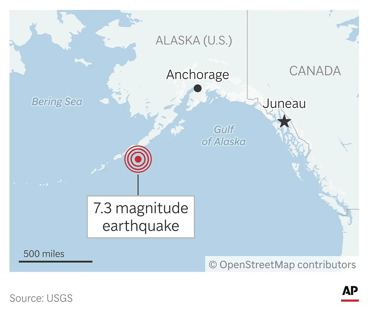 Un terremoto de magnitud 7,2 sacude la costa de Alaska y genera una alerta de tsunami