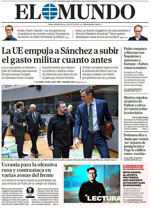 Portada de EL MUNDO del viernes 7 de marzo de 2025