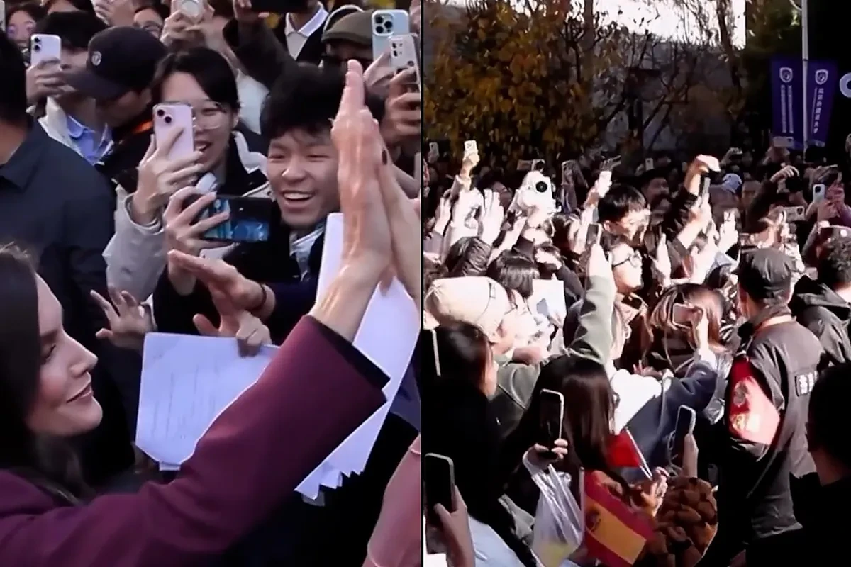La 'Letiziamanía' llega a China: fotos, vídeos y gritos de emoción a su paso