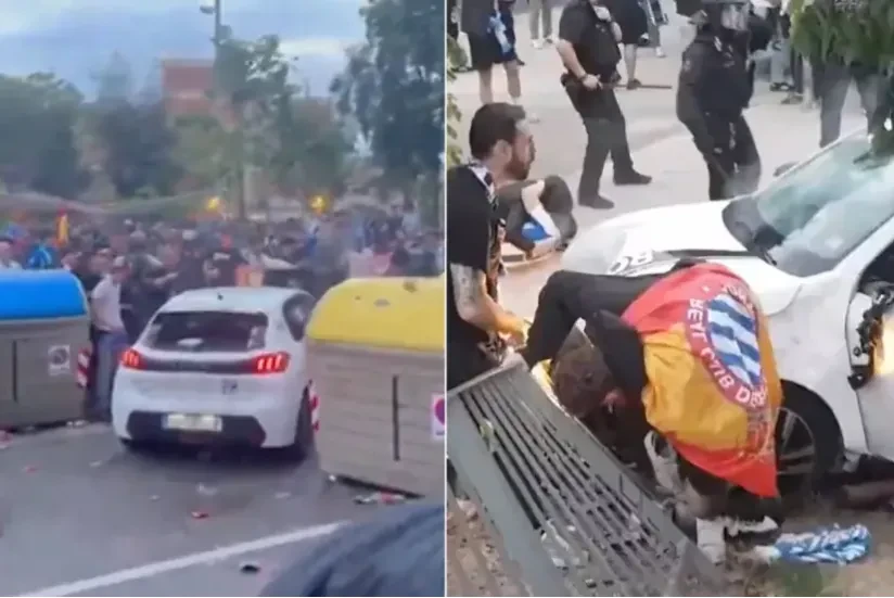 Un atropello masivo en los exteriores de Cornellá detiene el derbi catalán unos minutos