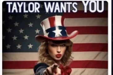 Trump comparte imágenes trucadas por la IA en las que se atribuye el apoyo de Taylor Swift