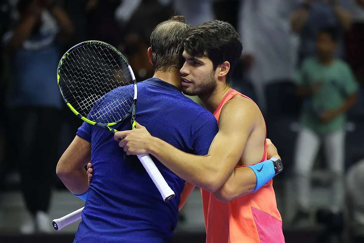 Nadal se regala un partidillo con Alcaraz antes de su adiós: 