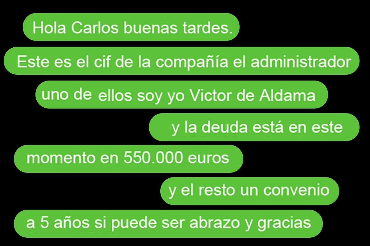 El mensaje de Aldama al 'número dos' de Montero pidiendo aplazar sus deudas: 