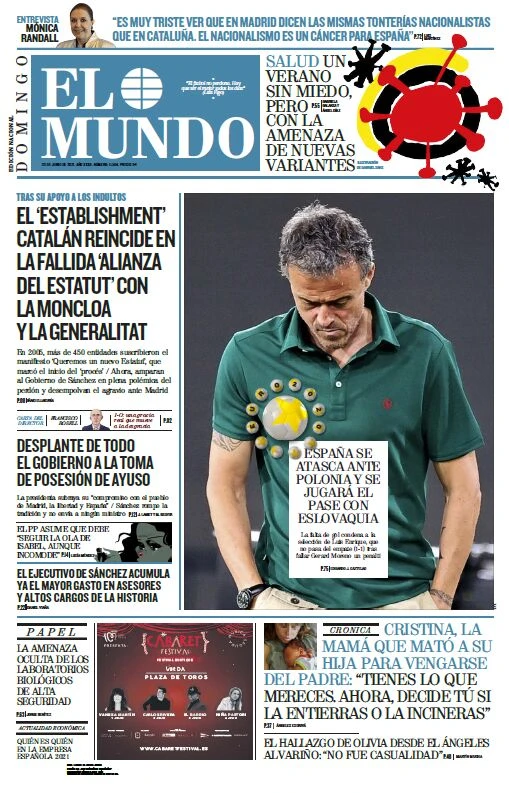 Portada de EL MUNDO del domingo 20 de junio de 2021