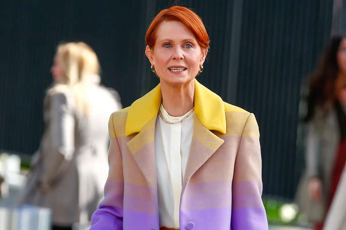 Cynthia Nixon en una protesta contra Trump: 