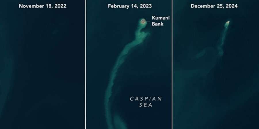 Супутники побачили у Каспійському морі загадковий нестабільний об'єкт — фото