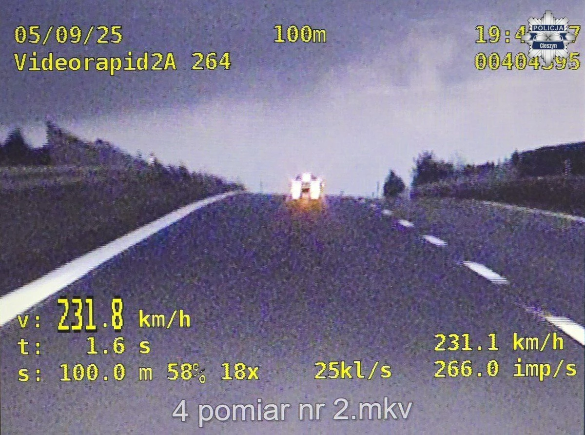 Pędził 231 km/h na S52. Policja nie miała litości