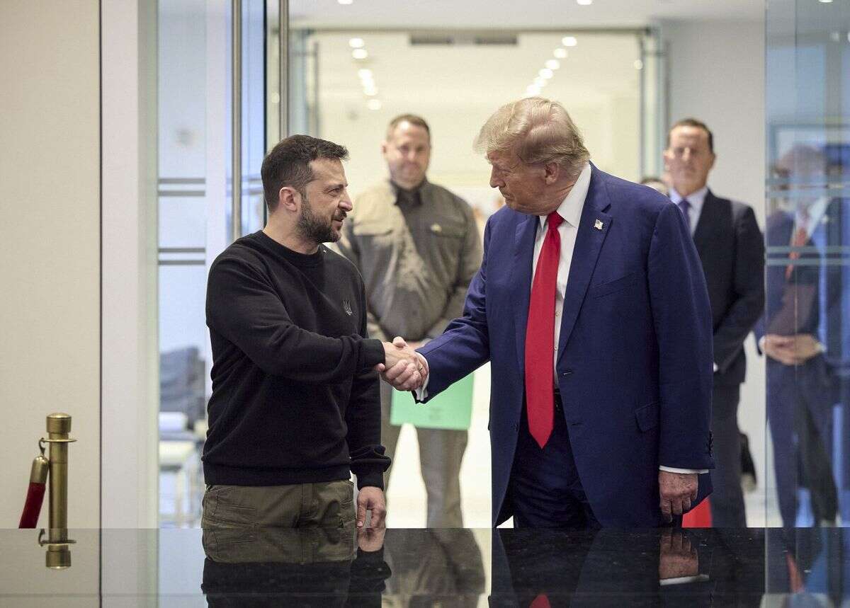 Trump i Zełenski po spotkaniu. 