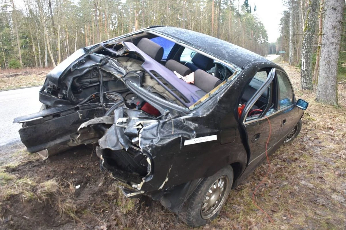 BMW uderzyło w drzewo. 