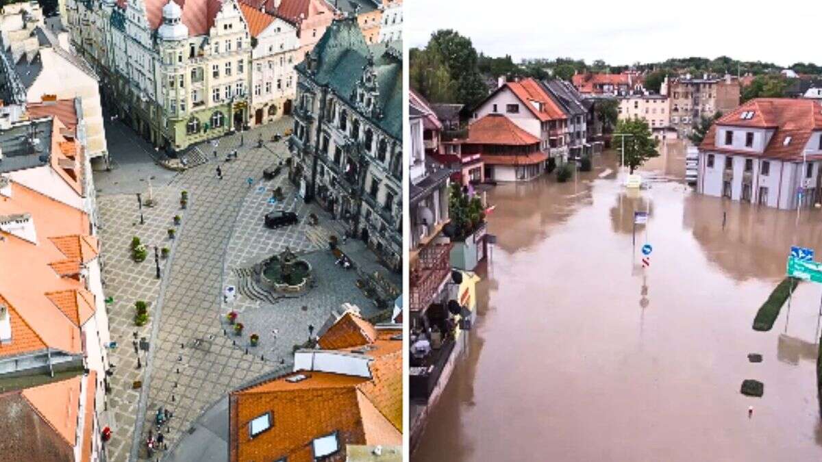 Kłodzko i Lądek Zdrój przed i po powodzi. Nagrania mrożą krew w żyłach