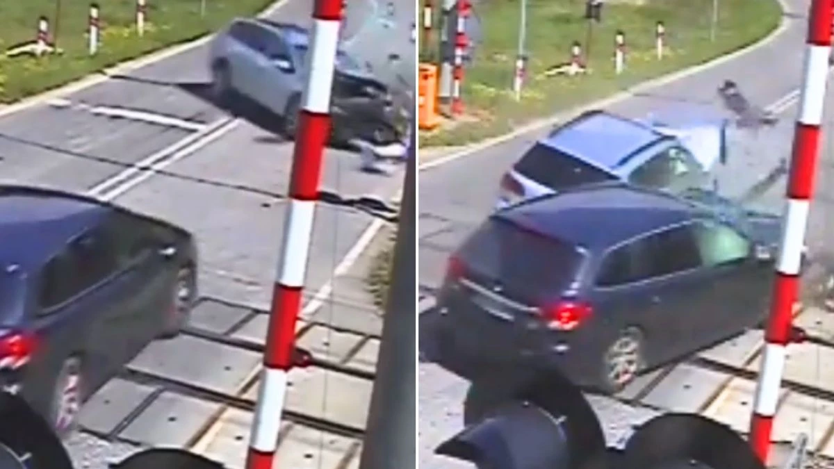 Koszmarny wypadek na przejeździe. Wszystko nagrała kamera