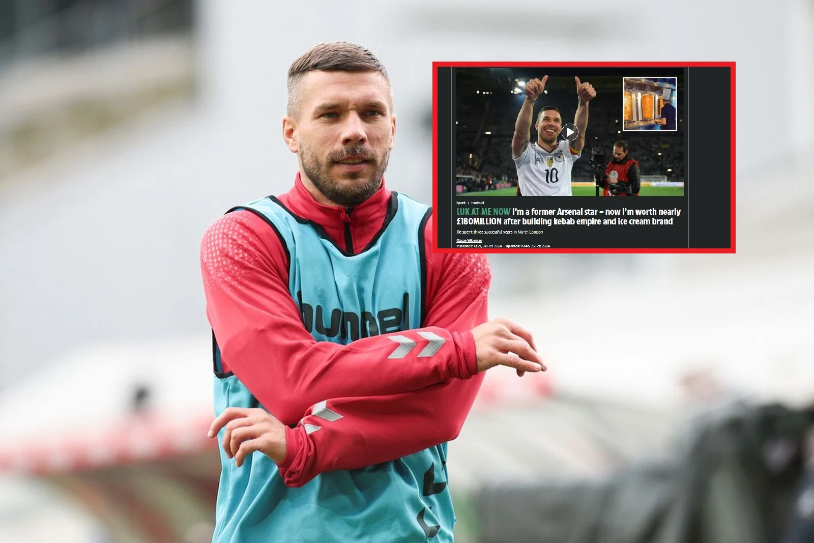 Podolski dorobił się ogromnej fortuny. Nawet Anglicy są pod wrażeniem