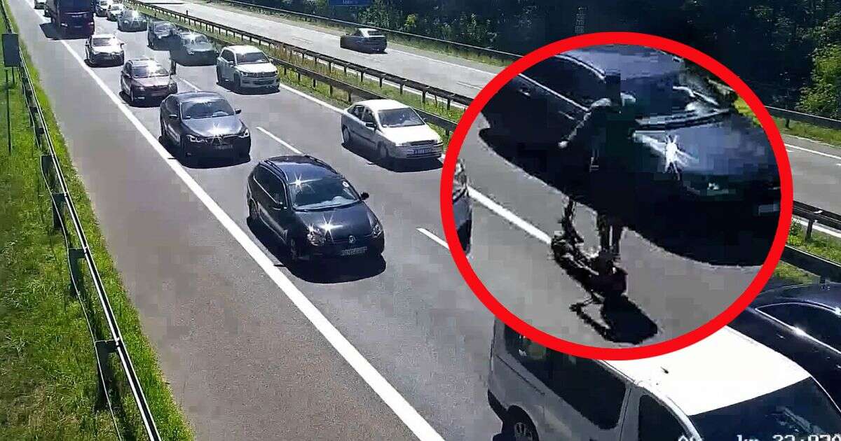 Hulajnogą pod prąd na autostradzie. Szybki finał akcji na A6