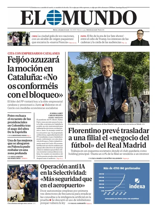 Portada de EL MUNDO del martes 2 de junio de 2026