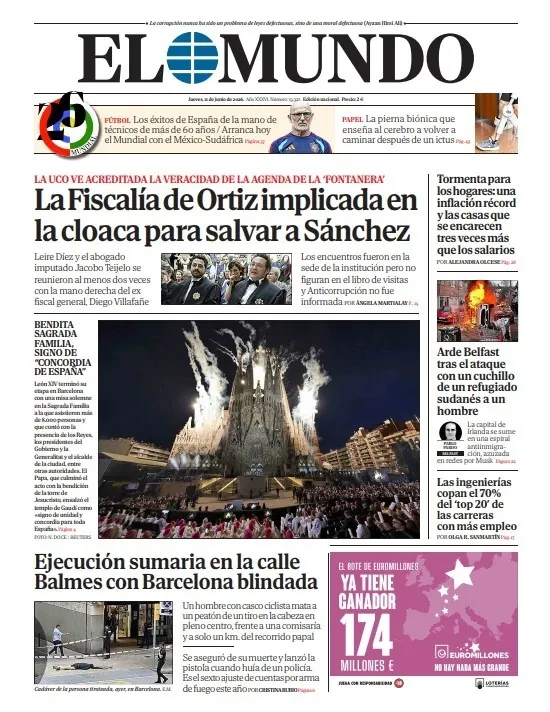 Portada de EL MUNDO del jueves 11 de junio de 2026