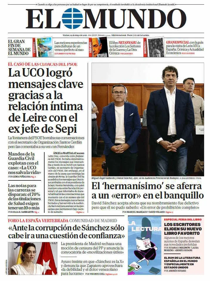 Portada de EL MUNDO del viernes 29 de mayo de 2026
