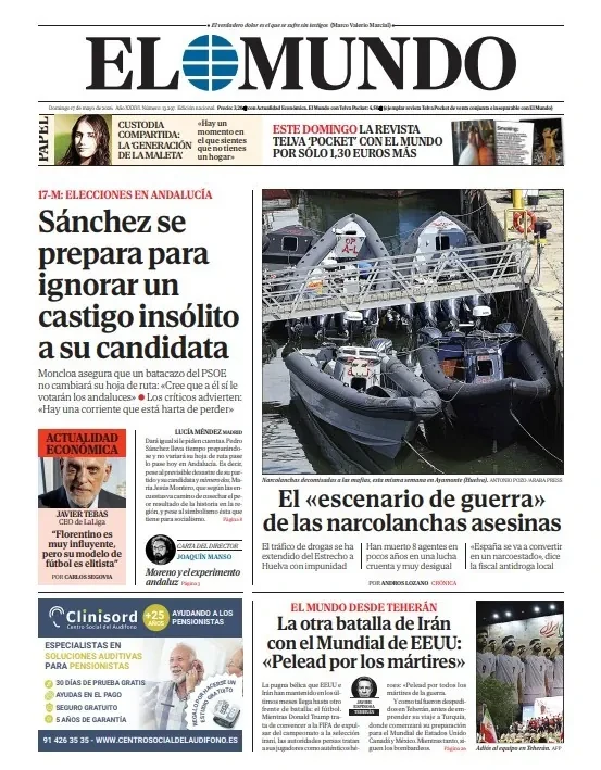 Portada de EL MUNDO del domingo 17 de mayo de 2026
