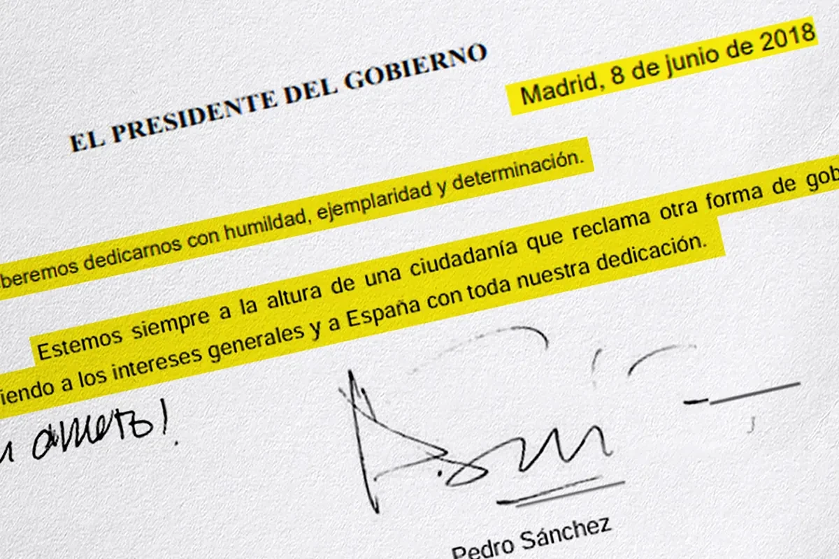 Sánchez, señalado por la carta que dejó a sus ministros hace ocho años: 