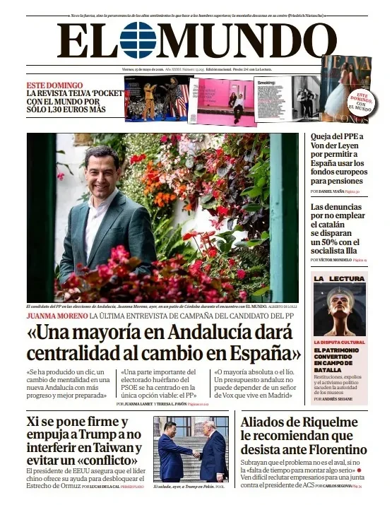 Portada de EL MUNDO del viernes 15 de mayo de 2026