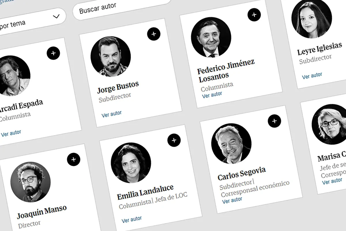 Sigue a tus firmas favoritas de EL MUNDO y recibe un e-mail cada vez que publiquen un artículo
