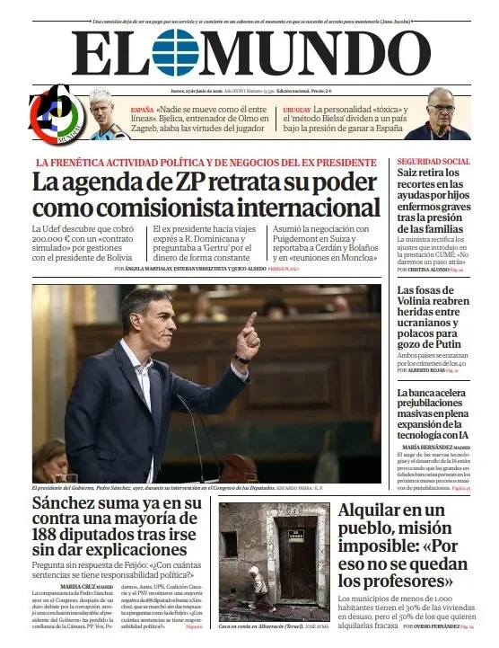 Portada de EL MUNDO del jueves 25 de junio de 2026