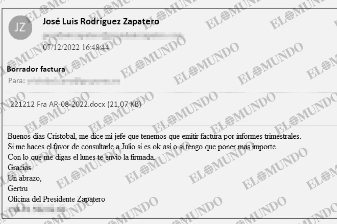 La trama corrupta gestionó a través del correo 