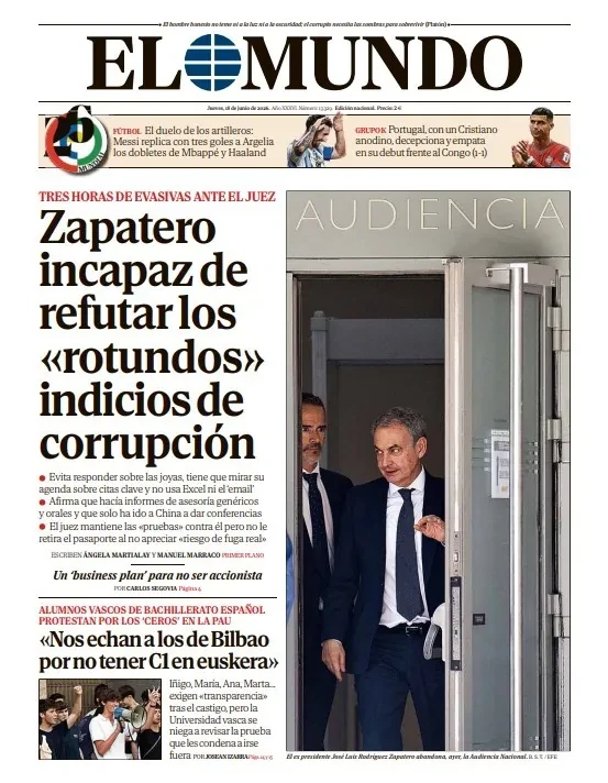 Portada de EL MUNDO del jueves 18 de junio de 2026