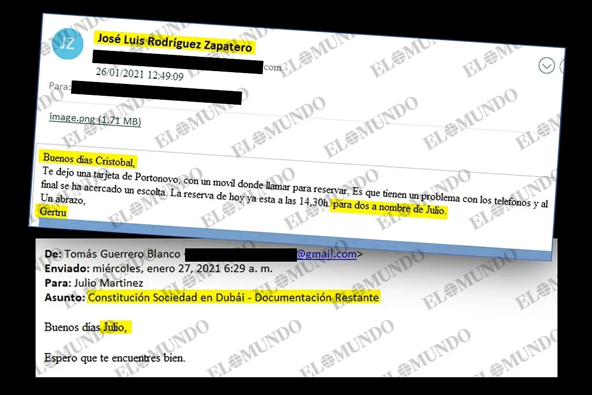 Un correo desde la cuenta de Zapatero puso en marcha la 'operación Dubái' para que el 