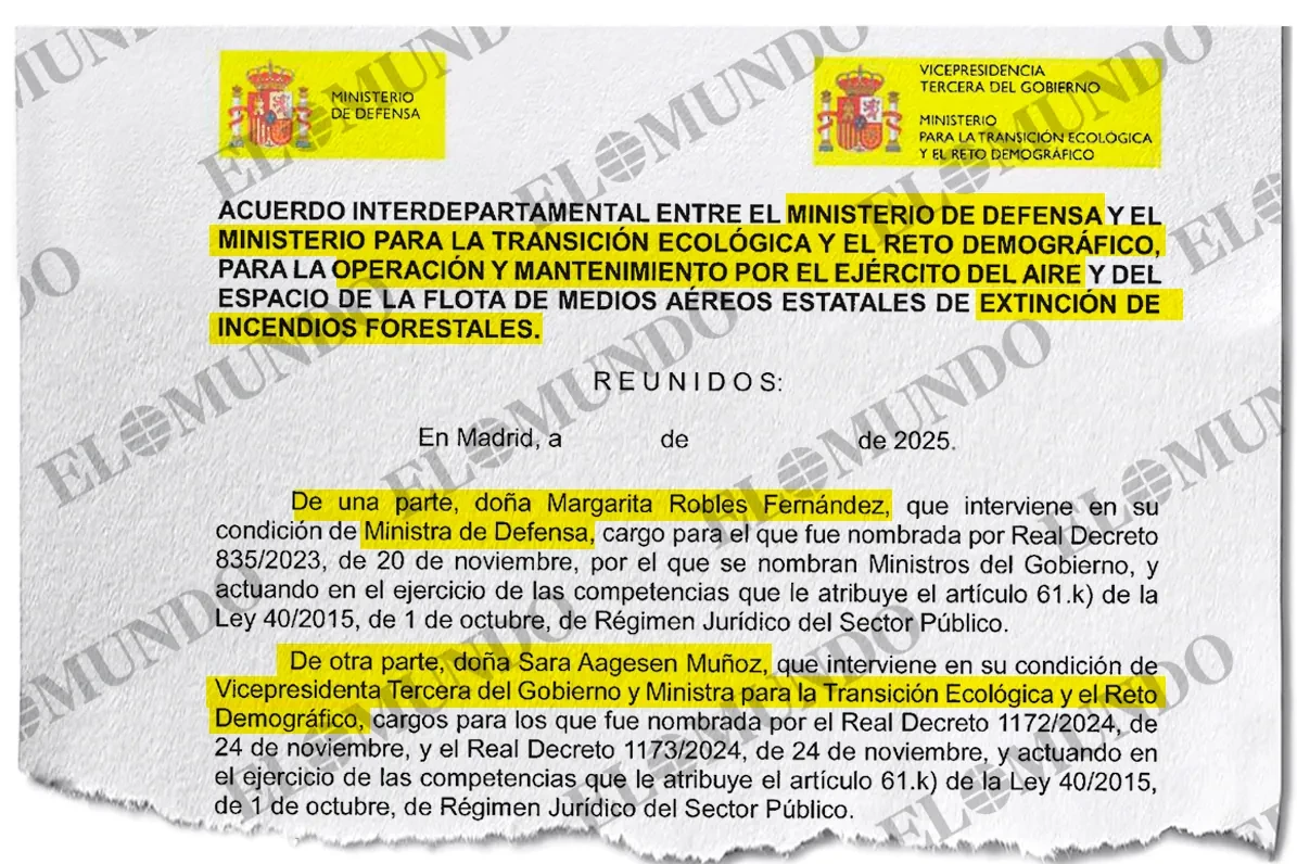 Defensa incumple el acuerdo con Transición Ecológica sobre incendios