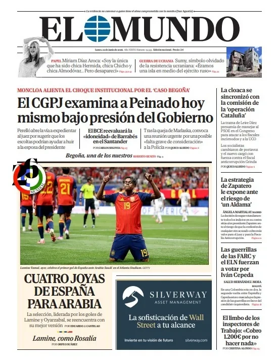 Portada de EL MUNDO del lunes 22 de junio de 2026
