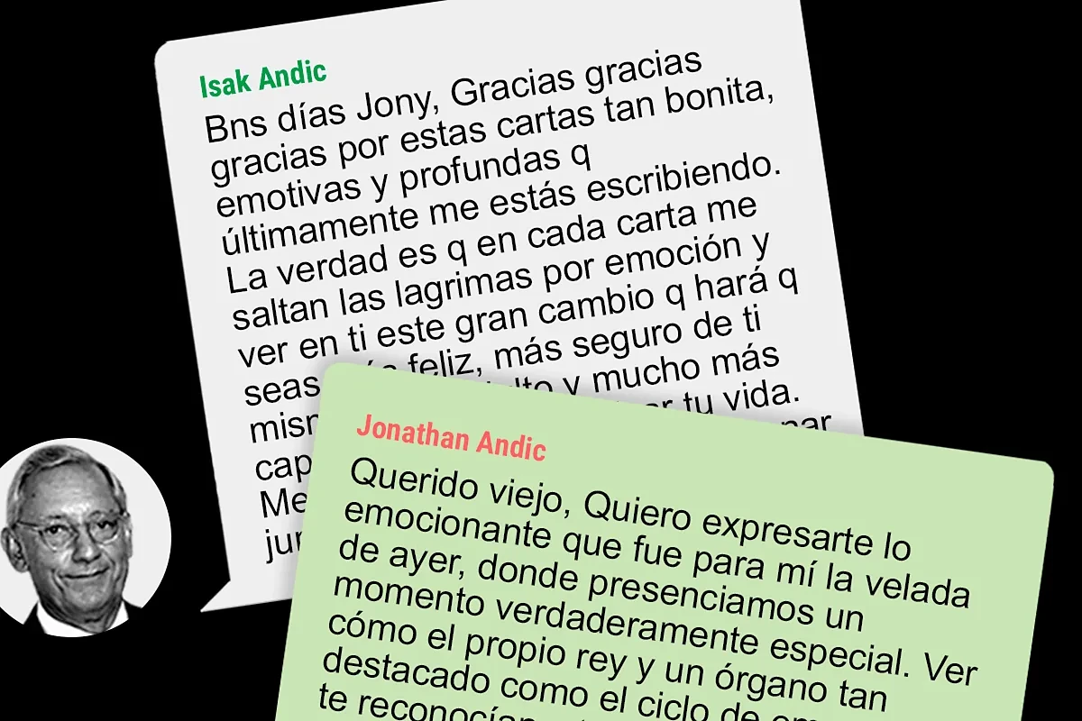 Isak Andic a su hijo Jonathan en la Nochevieja de 2023: 
