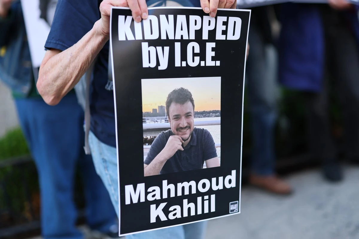 Mahmoud Khalil holds month-old son for first time in ICE detention