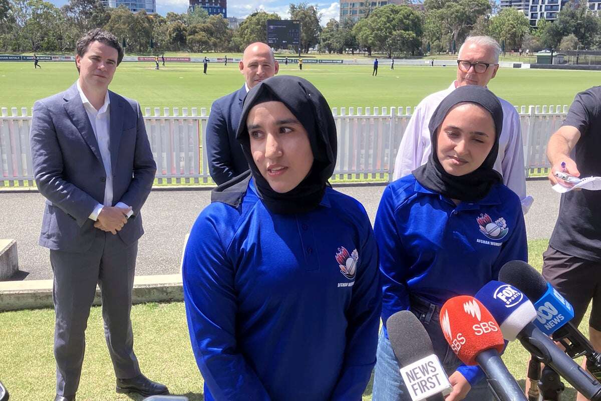 Afghanistan women cricketers reunite for a match after three years