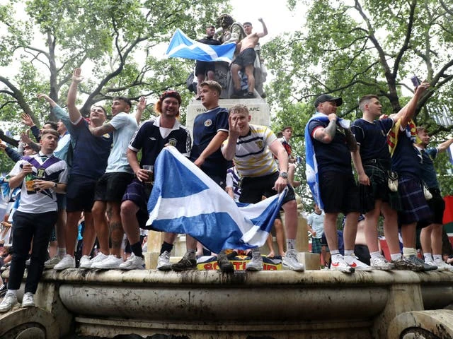 Scotland fans descend on London ahead of Euros match