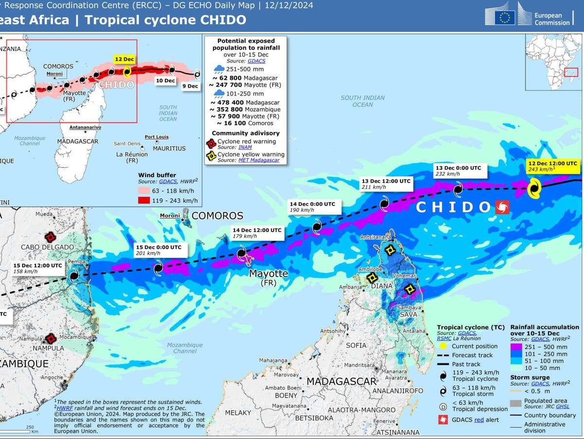 Mapped: ‘Horrific’ scenes as Mayotte hit by worst cyclone in 90 years