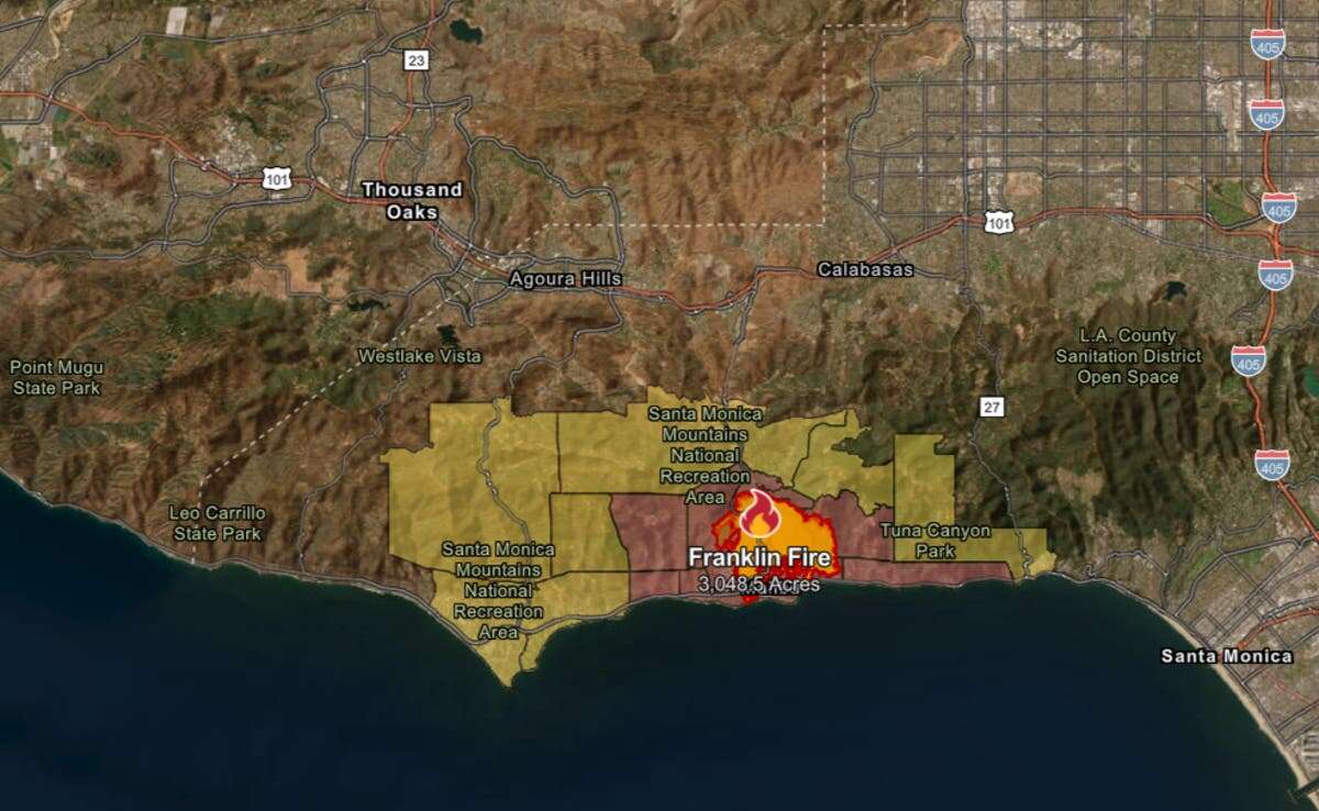 Malibu fire map: 3,000 acres of California scorched by wildfires