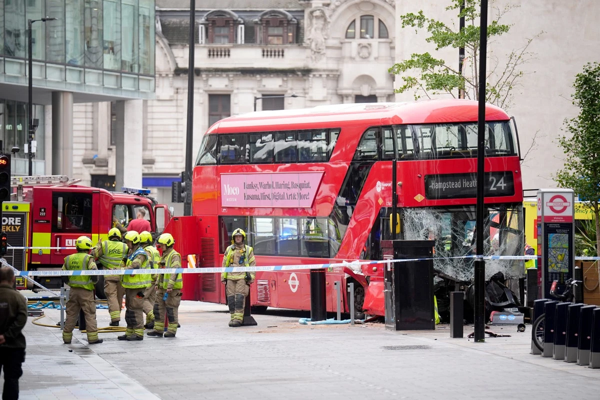 Several injured as bus crashes into pedestrians outside busy station