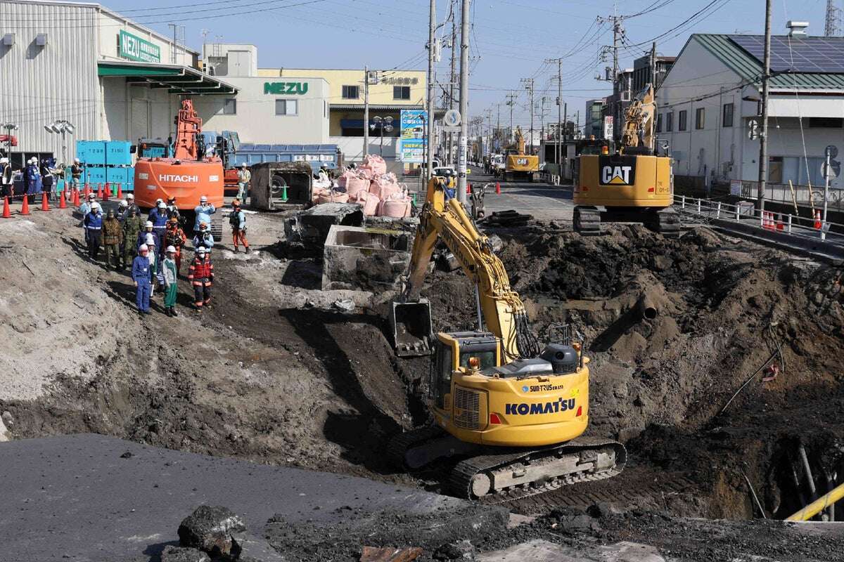 Japan drones find cabin swallowed by sinkhole with ‘person inside’