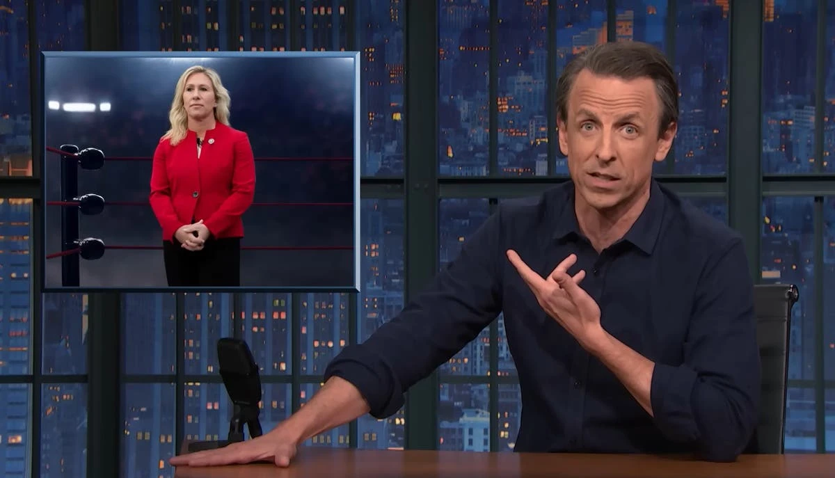 Seth Meyers mocks Marjorie Taylor Greene over Trump’s ‘compliment’