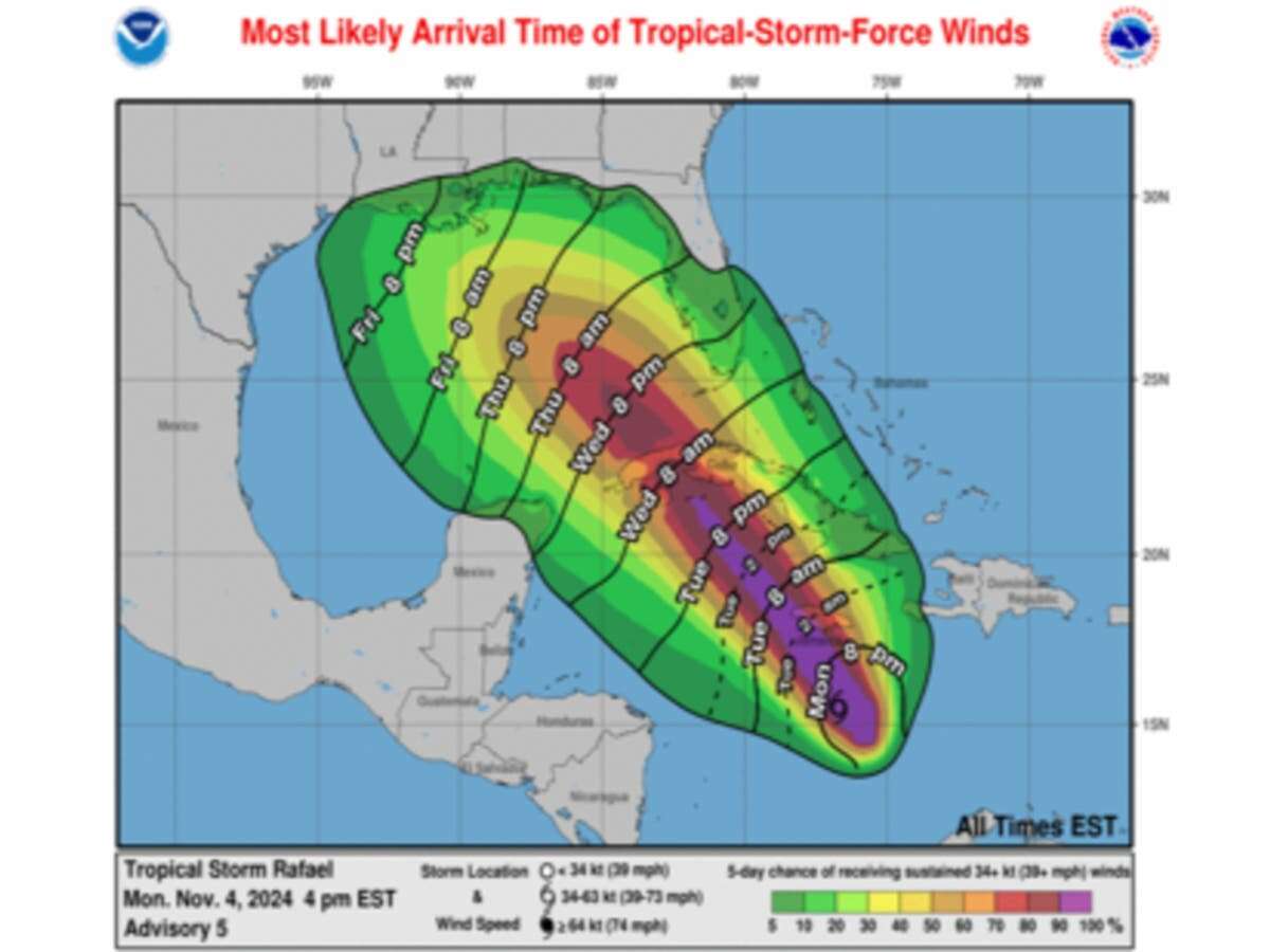 Rare November hurricane set to hit the US – here’s the projected path