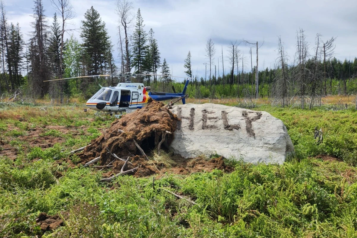 Man rescued from Canadian wilderness after carving ‘HELP’ into rock