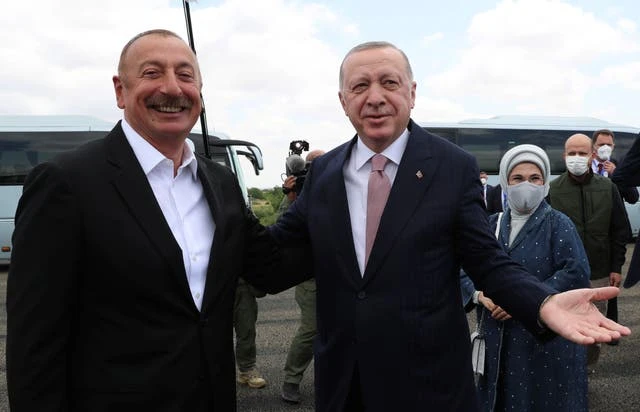 Leaders of Turkey, Azerbaijan hold talks in recaptured city